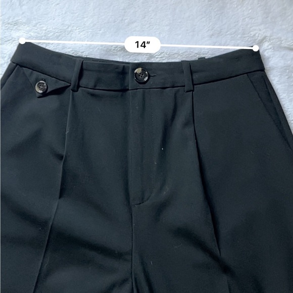 Mango MNG Black High Waisted Pleated Straight Leg Dress Pants Sz 8 - Picture 6 of 17